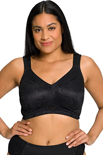 Ulla Popken Damen softcup-bra, jaquard BH, Schwarz, 90 / D EU von Ulla Popken