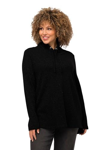 Ulla Popken Damen waffeloptik Sweatshirts, schwarz, 50-52 von Ulla Popken