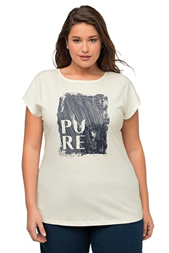 Ulla Popken Damen with Pure-Print T-Shirt, Offwhite, 50-52 von Ulla Popken