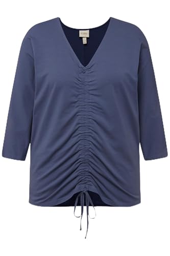 Ulla Popken Damen with bat sleevew and Drawstring T-Shirt, Tintenblau, 42-44 von Ulla Popken