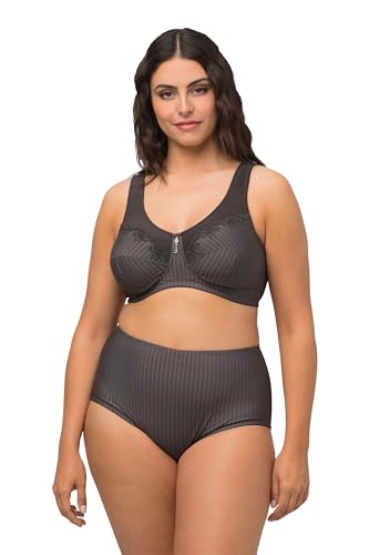 Ulla Popken Damenmode 658495 Curvy Kelly Nadelstreifen-Stütz-BH in Übergröße, Dunkles grau, 115F von Ulla Popken