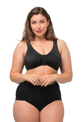 Ulla Popken Damen Bustier, Vorderverschluss, Cup C/D-E/F, schwarz, 130 von Ulla Popken