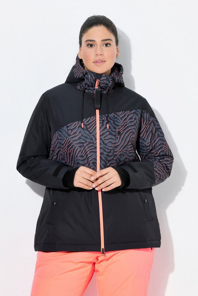 Ulla Popken Funktionsjacke Performance-Jacke wasserdicht 2-Wege-Zipper Kapuze von Ulla Popken
