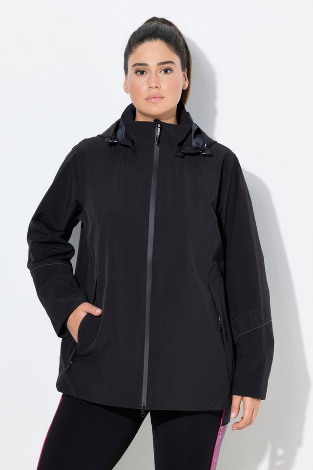 Ulla Popken Funktionsjacke Performance-Jacke wasserdicht Kapuze 2-Wege-Zipper von Ulla Popken