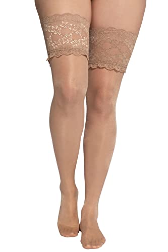 Ulla Popken Damen Halterloser Strumpf Bademantel, Teint, Einheitsgröße EU von Ulla Popken