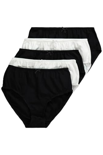 Ulla Popken Damen Slips, 5er-pack Taillenslip, Schwarz-weiß, 58-60 EU von Ulla Popken