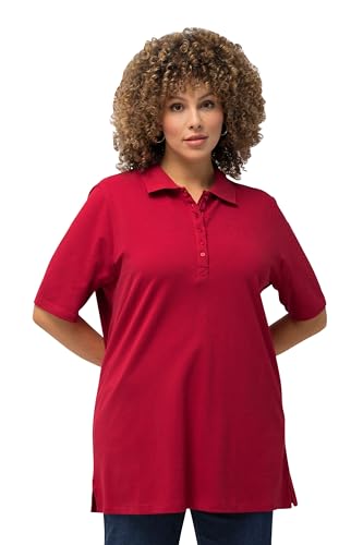 Ulla Popken Damen Basic Poloshirt Langarmshirt, Mohn, 42-44 EU von Ulla Popken
