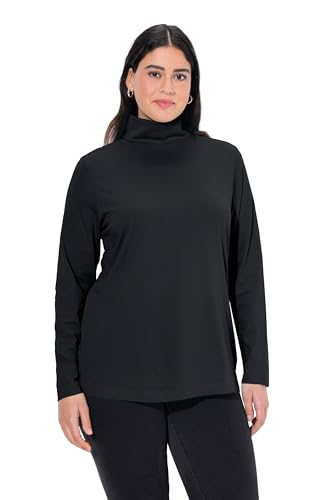 Ulla Popken Damen Basic-shirtrolli Rollkragenpullover, Schwarz, 54-56 EU von Ulla Popken