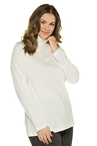 Ulla Popken Große Größen Damen Rollkragenpullover Shirtrolli Basic Weiß (Ecru 21), 48 (Herstellergröße: 46+) von Ulla Popken