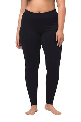 Ulla Popken Damen Leggings, Baumwolle, Rundum-gummibund, Blauschwarz, 54-56 EU von Ulla Popken