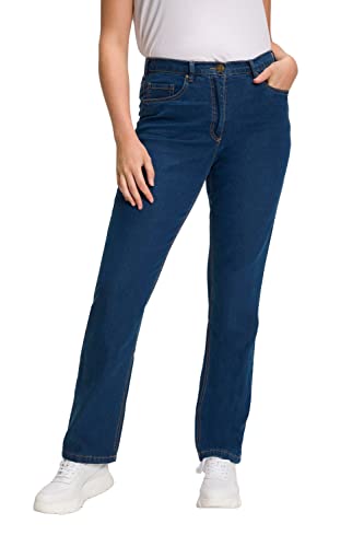 Ulla Popken Damen große Größen Übergrößen Plus Size Jeans Mandy, gerades Bein, Stretch, 5-Pocket-Form Blue Denim 44 702859902-44 von Ulla Popken