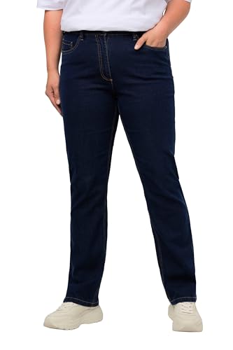 Ulla Popken Damen große Größen Übergrößen Plus Size Jeans Mandy, gerades Bein, Stretch, 5-Pocket-Form Blue Denim 60 702859902-60 von Ulla Popken