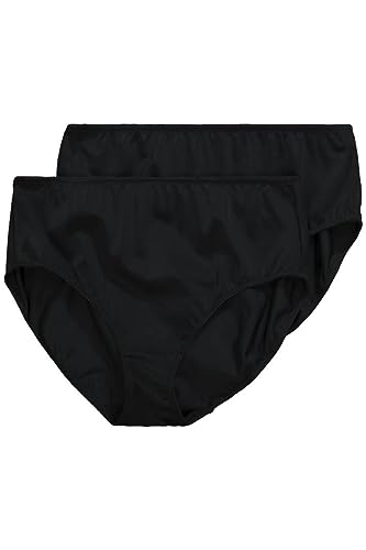 Ulla Popken Damen Slips, 2er-pack, Mikrofaser Taillenslip, Schwarz, 58-60 EU von Ulla Popken