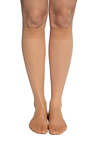 Ulla Popken Damen Kniestrumpf, Xceptionelle Kniestrümpfe, Transparent (Teint 26), Einheitsgröße Große Größen EU von Ulla Popken