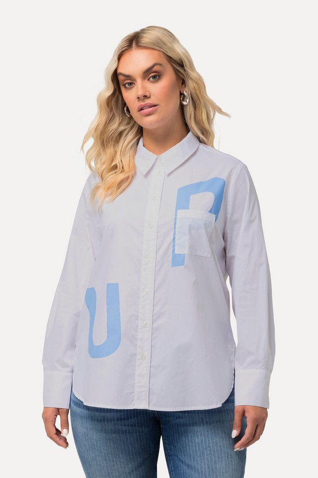 Ulla Popken Hemdbluse Hemdbluse Buchstaben Hemdkragen Langarm von Ulla Popken