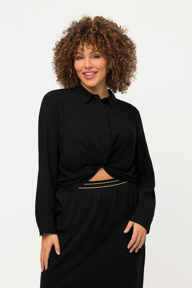 Ulla Popken Hemdbluse Hemdbluse Knoten kurz Hemdkragen Langarm von Ulla Popken