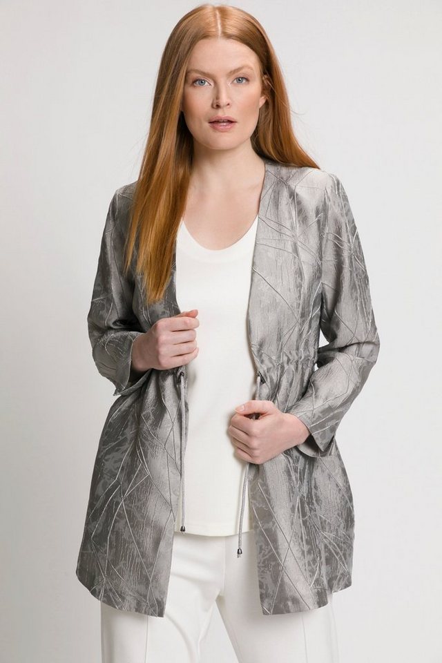 Ulla Popken Jackenblazer Jacke 3D-Jacquard V-Ausschnitt Tunnelzug von Ulla Popken