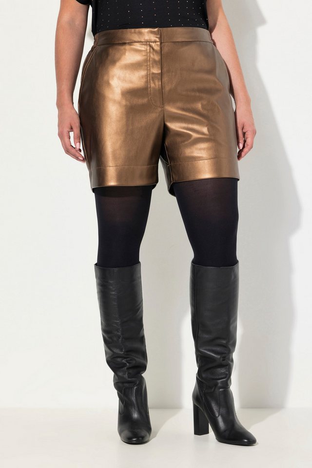 Ulla Popken Jeansshorts Shorts Lederoptik weites Bein Komfortbund Ulla Popken Jeansshorts Shorts Lederoptik weites Bein Komfortbund von Ulla Popken