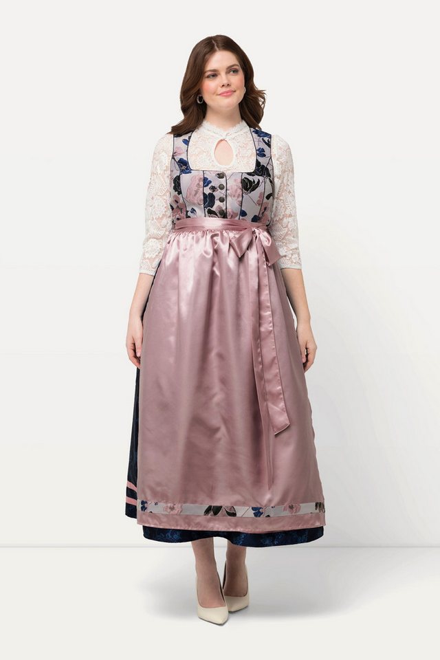 Ulla Popken Dirndl Dirndl Blüten Schmuckknöpfe Carree-Ausschnitt von Ulla Popken