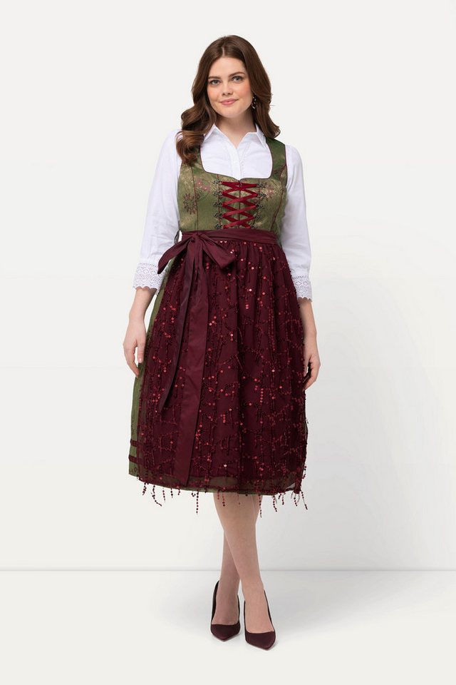 Ulla Popken Dirndl Dirndl Ornamente Carree-Ausschnitt ärmellos von Ulla Popken