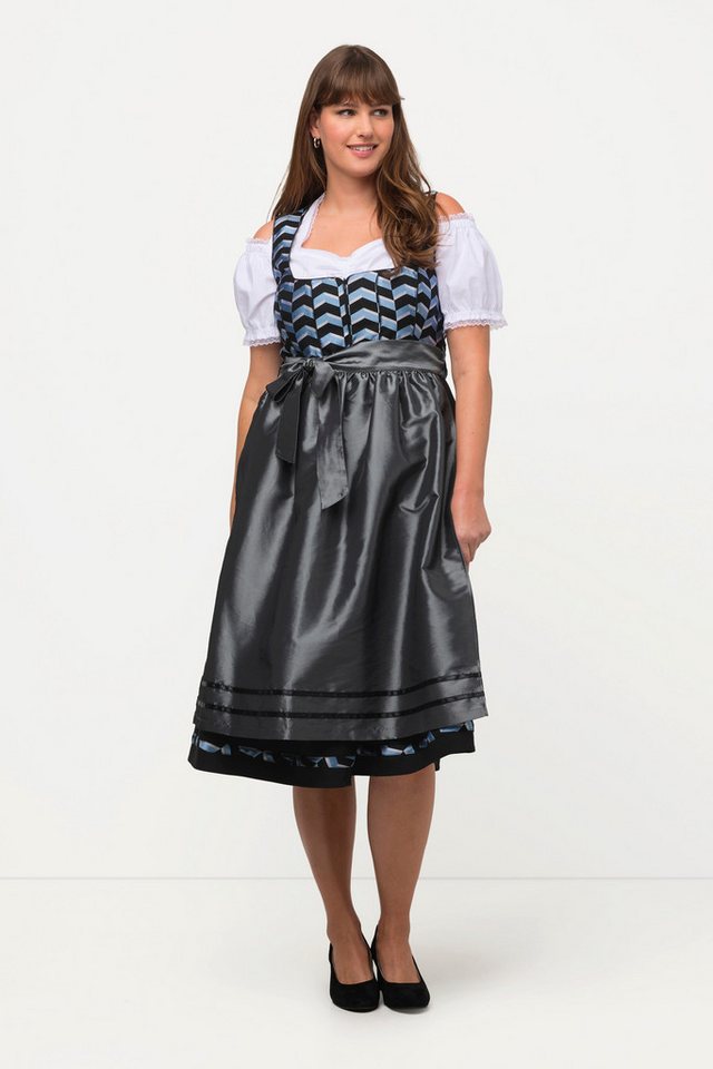 Ulla Popken Dirndl Dirndl Zackenmuster Carree-Ausschnitt ärmellos von Ulla Popken