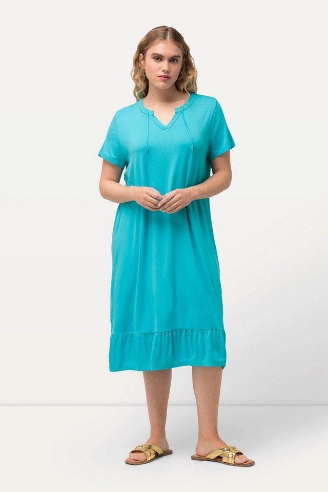 Ulla Popken Jerseykleid Jersey-Midikleid A-Linie Tunika-Ausschnitt Halbarm von Ulla Popken