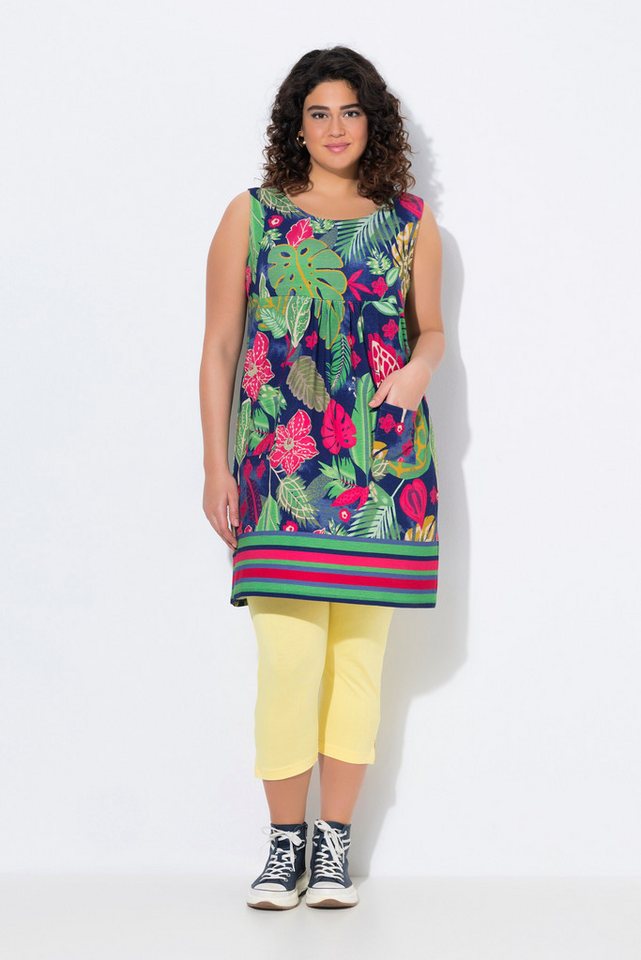 Ulla Popken Jerseykleid Jerseykleid bedruckt A-Linie Rundhals ärmellos von Ulla Popken