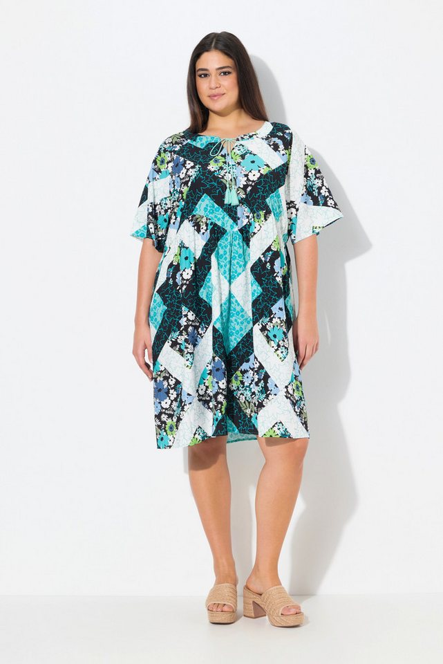 Ulla Popken Jerseykleid Kleid A-Linie Tunika-Ausschnitt Halbarm von Ulla Popken