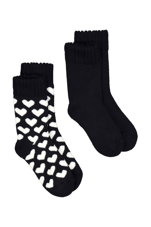 Ulla Popken Kuschelsocken Kuschelsocken 2er-Pack uni/Herzen von Ulla Popken