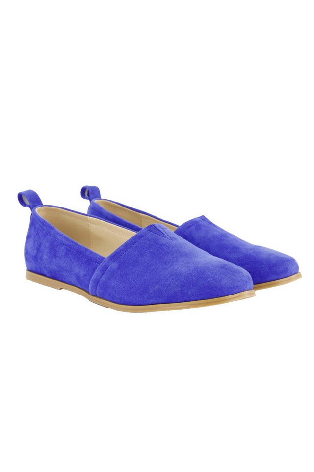 Ulla Popken Leder-Slipper Veloursleder flacher Absatz Weite H Ballerina von Ulla Popken