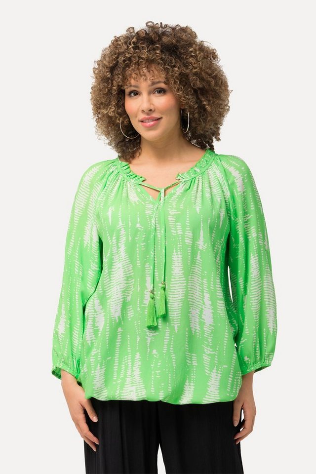 Ulla Popken Longbluse Bluse Musterstreifen Rüsche Elastiksaum 3/4-Arm Ulla Popken Longbluse Bluse Musterstreifen Rüsche Elastiksaum 3/4-Arm von Ulla Popken