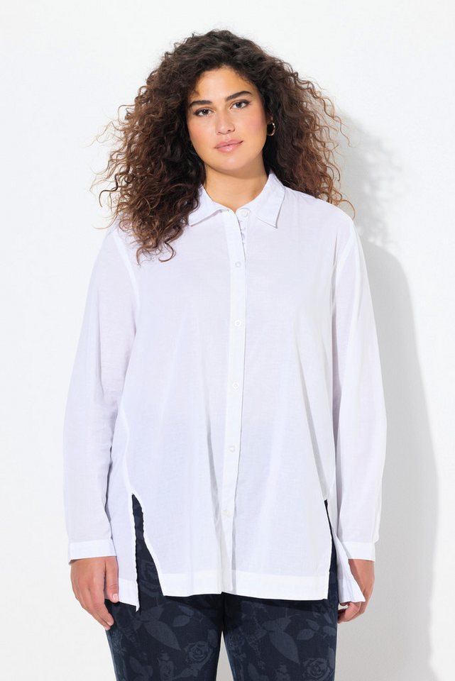Ulla Popken Longbluse Bluse Saumschlitze A-Linie Hemdkragen Langarm Ulla Popken Longbluse Bluse Saumschlitze A-Linie Hemdkragen Langarm von Ulla Popken