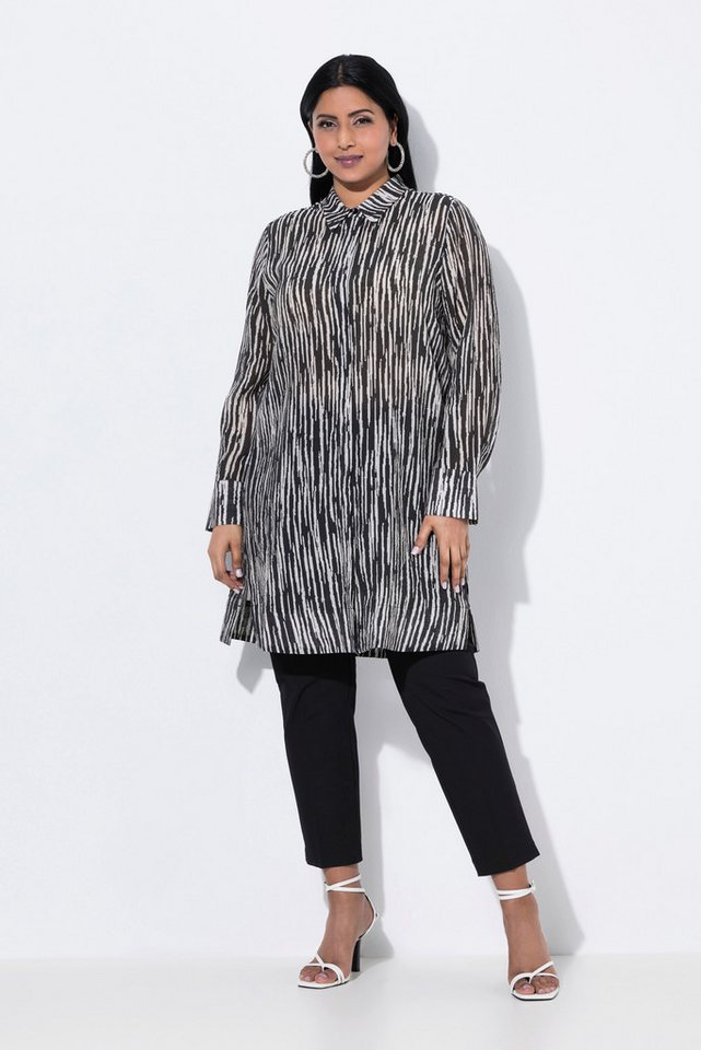 Ulla Popken Longbluse Longbluse Struktur Hemdkragen Langarm von Ulla Popken