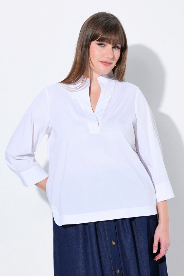 Ulla Popken Longbluse Tunika Kelchkragen 3/4-Arm von Ulla Popken
