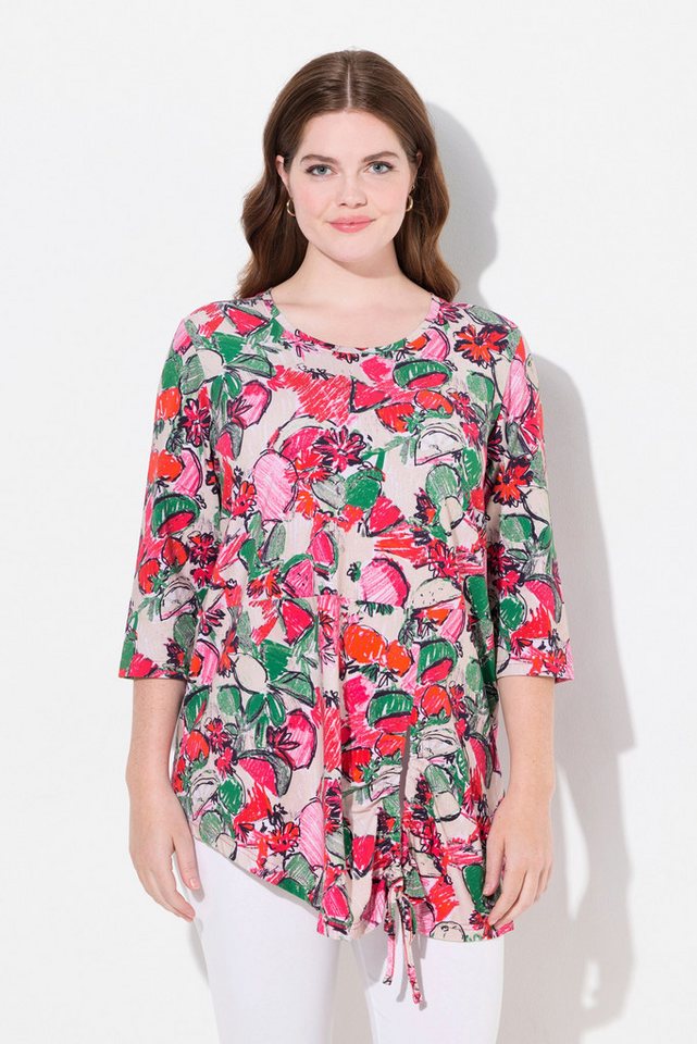 Ulla Popken Longshirt Longshirt Saumband Rundhals 3/4-Arm Biobaumwolle von Ulla Popken