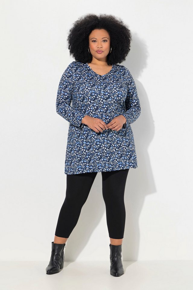 Ulla Popken Longshirt Longshirt gemustert A-Linie V-Ausschnitt Langarm Ulla Popken Longshirt Longshirt gemustert A-Linie V-Ausschnitt Langarm von Ulla Popken