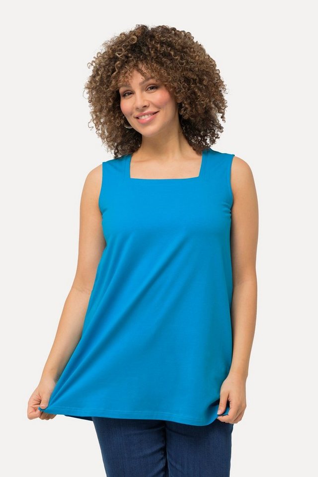 Ulla Popken Longshirt Longtop Classic Fit Carré-Ausschnitt ärmellos von Ulla Popken