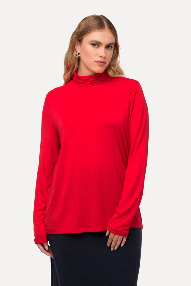 Ulla Popken Longsleeve Shirt Rollkragen Classic Raffung Langarm von Ulla Popken