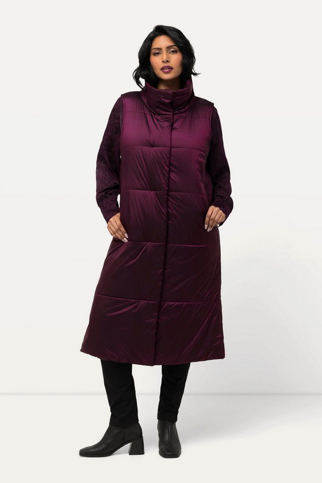 Ulla Popken Longweste Long-Steppweste wasserabweisend Stehkragen von Ulla Popken