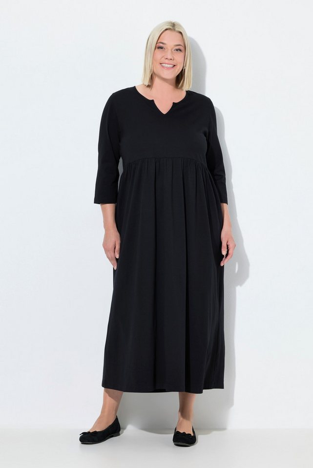 Ulla Popken Maxikleid Jerseykleid A-Linie Tunika-Ausschnitt 3/4-Arm von Ulla Popken