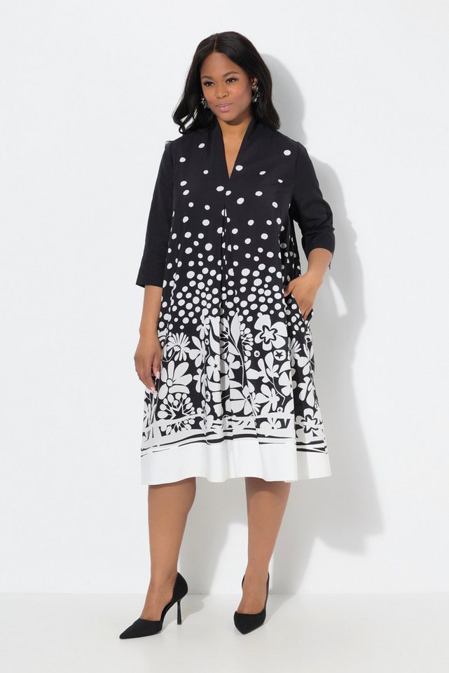 Ulla Popken Midikleid Midikleid Lyocell A-Linie Kelchkragen 3/4-Arm von Ulla Popken