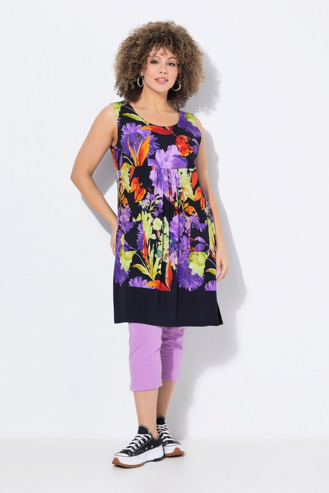 Ulla Popken Minikleid Jerseykleid bedruckt A-Linie Rundhals ärmellos von Ulla Popken