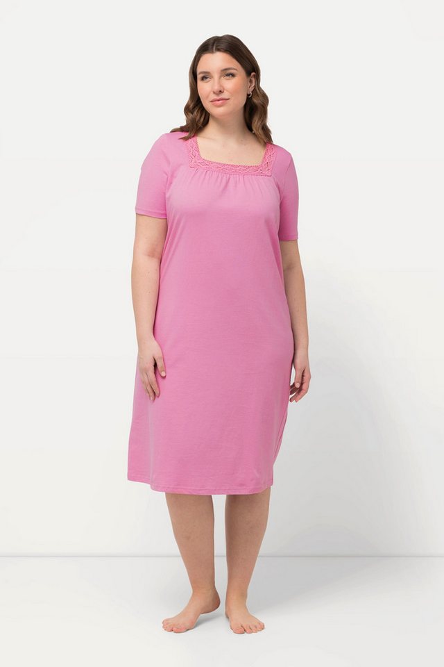 Ulla Popken Nachthemd Nachthemd Spitze Carree-Ausschnitt Halbarm von Ulla Popken