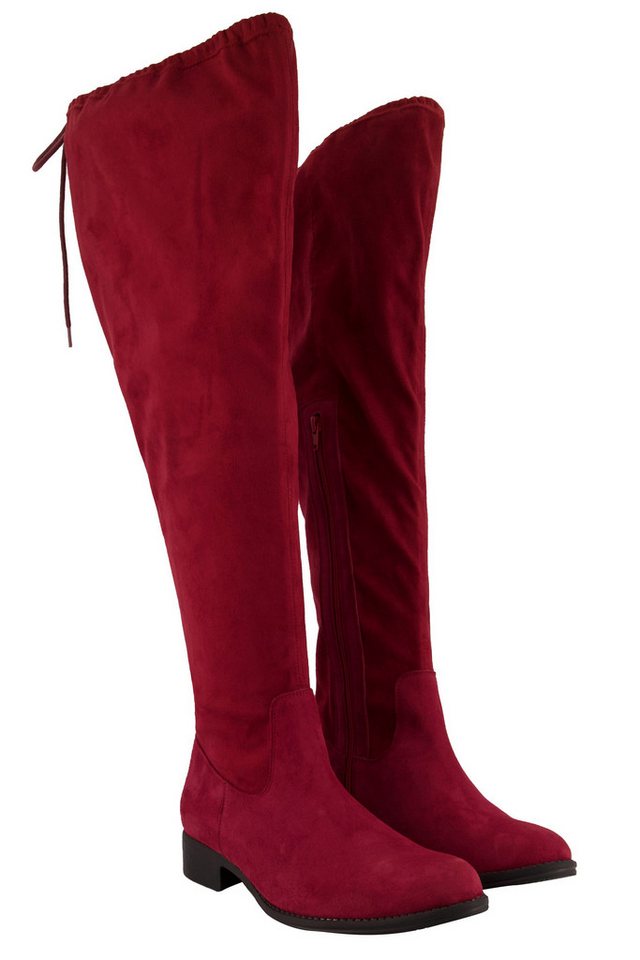 Ulla Popken Overknee-Stiefel Bindeband Reißverschluss Weite H Stiefel von Ulla Popken