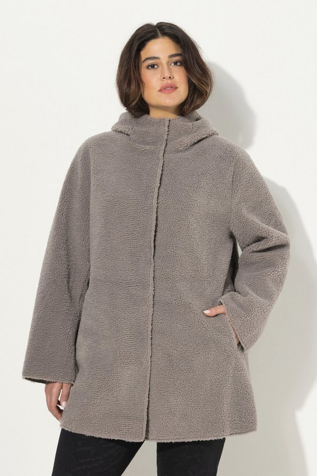 Ulla Popken Parka Teddyjacke A-Linie angeschnittene Kapuze von Ulla Popken