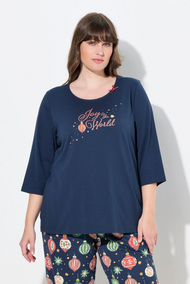 Ulla Popken Pyjamaoberteil Schlafanzug-Oberteil U-Boot-Ausschnitt Langarm von Ulla Popken