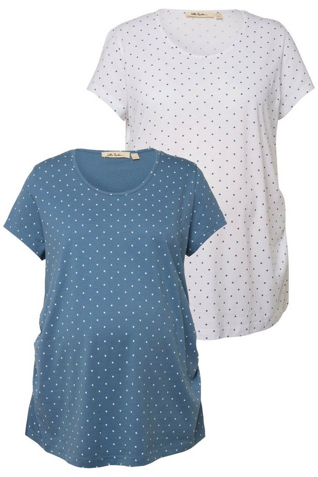 Ulla Popken T-Shirt Bellieva-T-Shirts 2er-Pack Kurzarm seitl. Raffung (2-tlg) Schwangerschaft von Ulla Popken