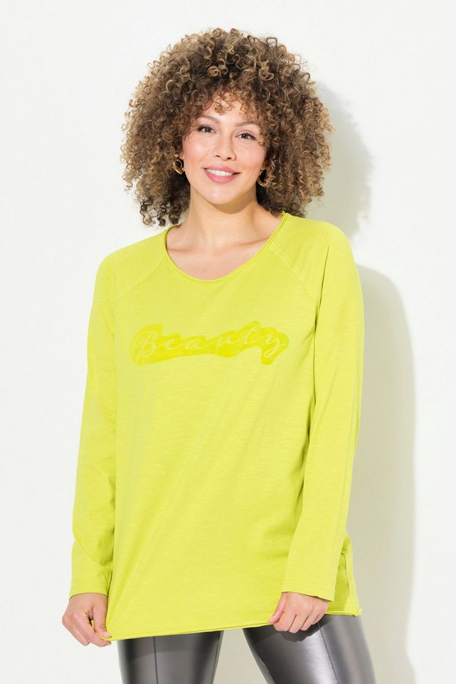 Ulla Popken T-Shirt Shirt Flockdruck A-Linie Rundhals Langarm von Ulla Popken