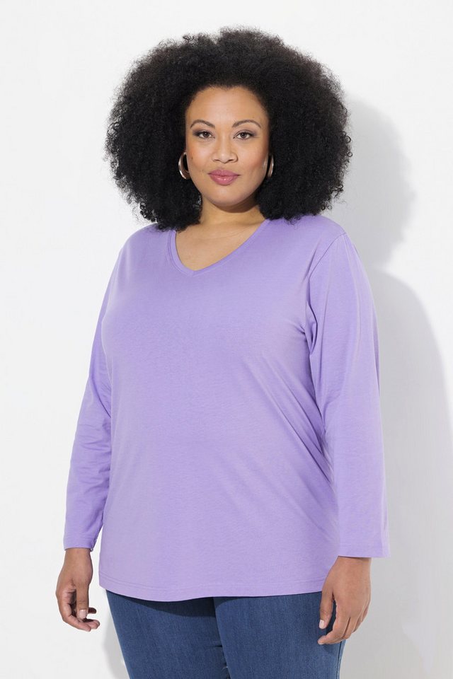 Ulla Popken T-Shirt Shirt V-Ausschnitt Relaxed Langarm Ulla Popken T-Shirt Shirt V-Ausschnitt Relaxed Langarm von Ulla Popken