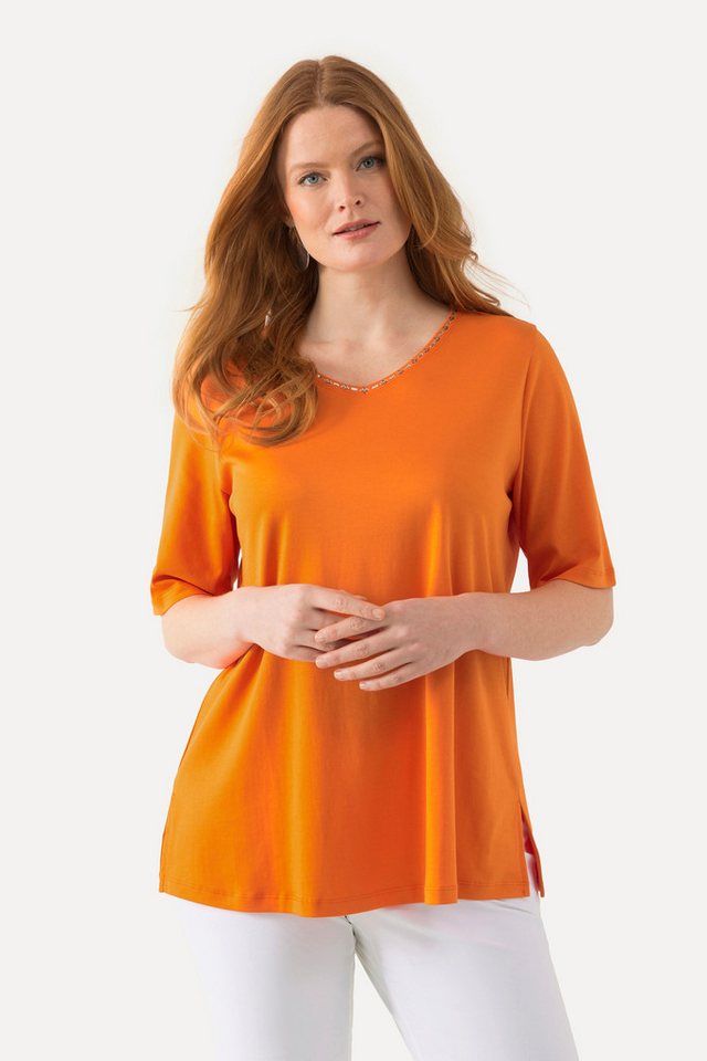 Ulla Popken T-Shirt T-Shirt A-Linie V-Ausschnitt Halbarm Ulla Popken T-Shirt T-Shirt A-Linie V-Ausschnitt Halbarm von Ulla Popken